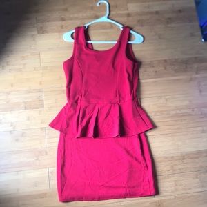 Sexy Red peplum dress! Very slimming & flattering!